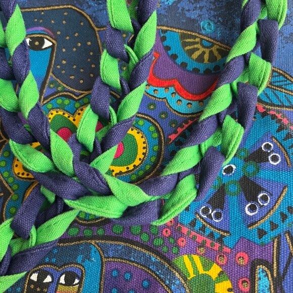 Laurel Burch Sun Sand Canine Family Blue Beach Tote Bag - Picture 5 of 12